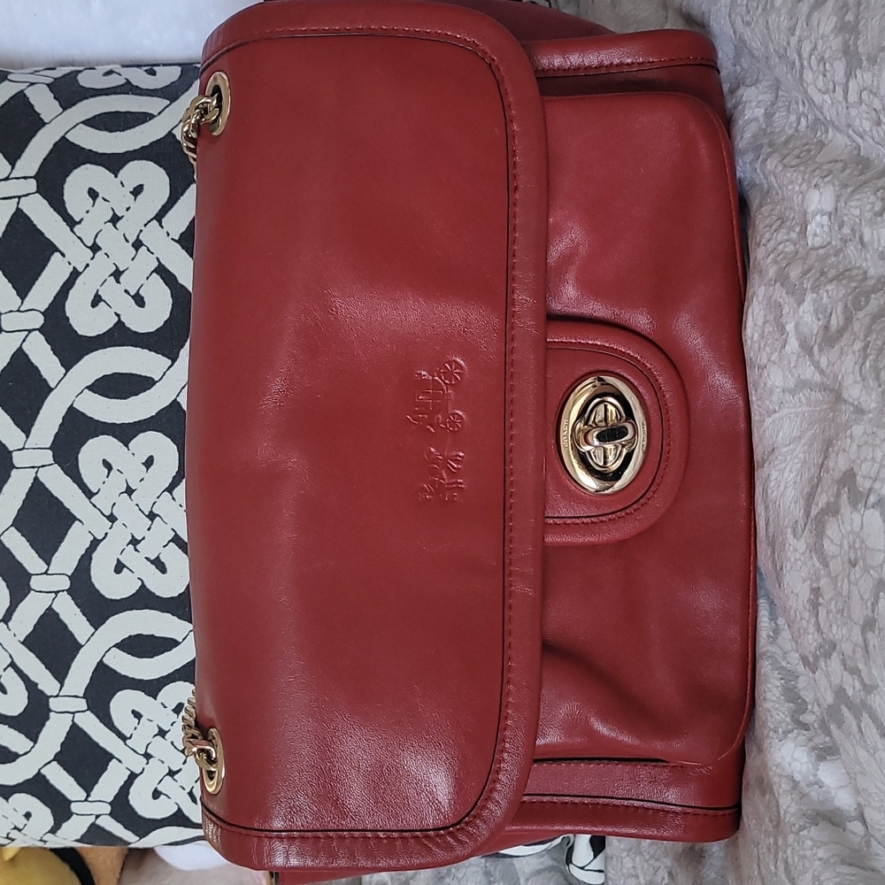 COACH Large Ranger Flap Crossbody in Leather  33544 Color: Red